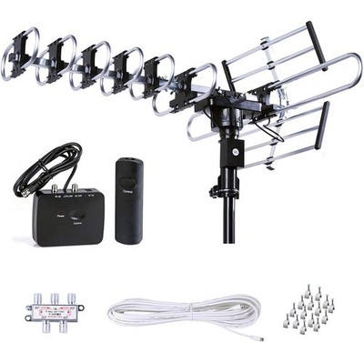 Five Star Outdoor HD TV Antenna Strongest Up to 200 Miles Long Antenna+Kit 
