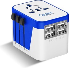 Travel Adapter Worldwide - Universal Input, 4 USB Ports Max 17.5W Universal