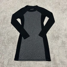 SmartWool Dress Womens XS Black Gray Diamond Peak Quilted Pockets Merino Wool