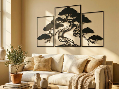 Lebensbaum Baum des Lebens Holz Deko Wanddeko Wall Art Dekoration Lebensblume