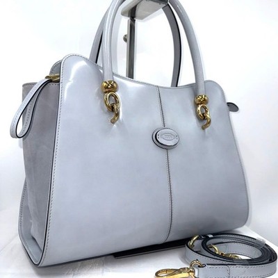 TOD'S Hand Schultertasche Beuteltasche Handtasche 2-Wege Sella Logo Leder Wil...