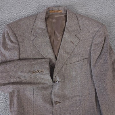 Ermenegildo Zegna Sport Coat Mens 40R Brown Silk Wool Mark Shale Blazer Stretch