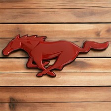 Mustang Front Grille Emblem Or Rear Running Horse Red 8 Inch Logo Pony Badge