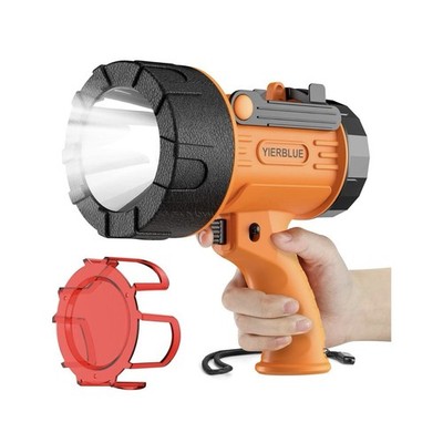 Rechargeable Spotlight Flashlight with 1000,000 Lumen LED, IP67 Waterproof Long