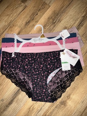 Jessica Simpson MultiColor Ultra Flirty Hipster Panties 5 Pair SZ Large NWT $60