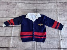 Glynne Percy Friemanit Boys Size 6 Vintage Navy Sweater With White Oxford