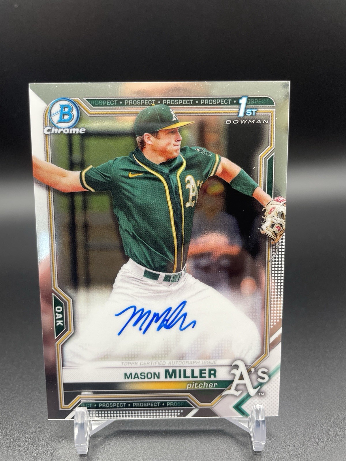 2021 Bowman Chrome Draft 1st Mason Miller Auto #CDA-MMIL,  A’s, Padres, Mint 🔥