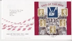 GB ROYAL MAIL FDC COVER 2005 END OF THE WAR M/S SHEET PEACEHAVEN PMK