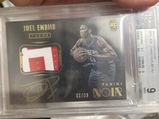 2014-15 Panini Noir Game-Worn Signatures Joel Embiid Rookie Patch Auto RPA /99