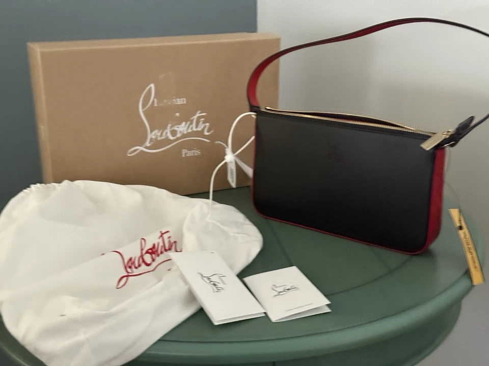 Leather Purse Top Zip Closure Red Lipstick Signature On Side Made In Italy New - Image 2 of 4