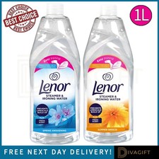 LENOR STEAMER IRONING WATER 1L SUMMER BREEZE SPRING AWAKENING PREVENTS LIMESCALE