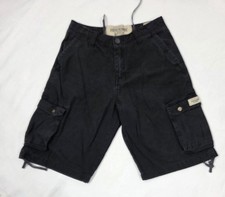 Abercrombie Fitch Cargo Shorts Mens 31 Black Baggy Heavy Y2K Vintage Cotton
