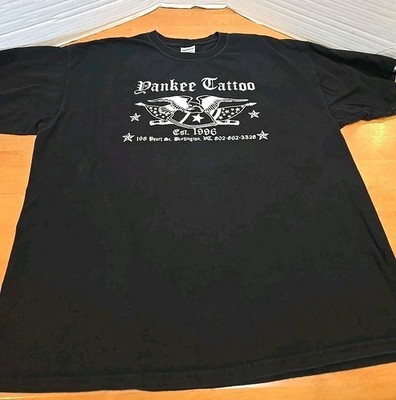 Yankee Tattoo Est. 1996 Burlington Vermont T-shirt Men's XL 802 UVM Ink Tattoo 