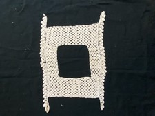 Vintage White Crochet Lace Square Collar Detachable Victorian Style 13" Wide