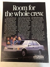 1988 Hyundai Sonata Print Ad Advertisement Advert Vtg pa7