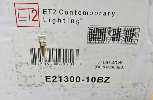 ET2 Inca E21300-10BZ 7-Light Flush Mount Bronze Crystal Drum Ceiling Fixture - Picture 7 of 8