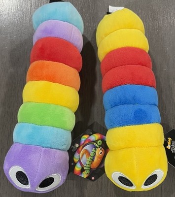 Slither.io 8'' Plush Worm Stuffed Animal Lot Of 2 Multi Colors NWT