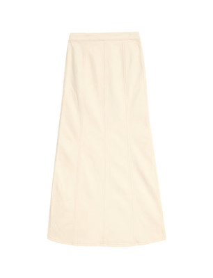 Marks & Spencer Damen Ecru Baumwoll Maxi A-Linie Rock - M&S UK 12 Lang