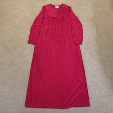 Vintage 70s Julie Girl Pink Nylon Housecoat Nightgown Floor Long Robe Size L