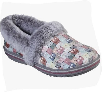 NWT Skechers Bobs Too Cozy Cuddled Up 8M Cats Faux Fur Trim Memory Foam Slip On