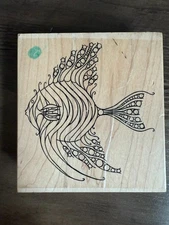 Impression Obsession ~ F2211 Angelfish Fish ~ Rubber Stamp A10