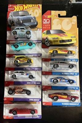 Hot Wheels 2017 & 2018 Decades Throwback Mix Set of 10
