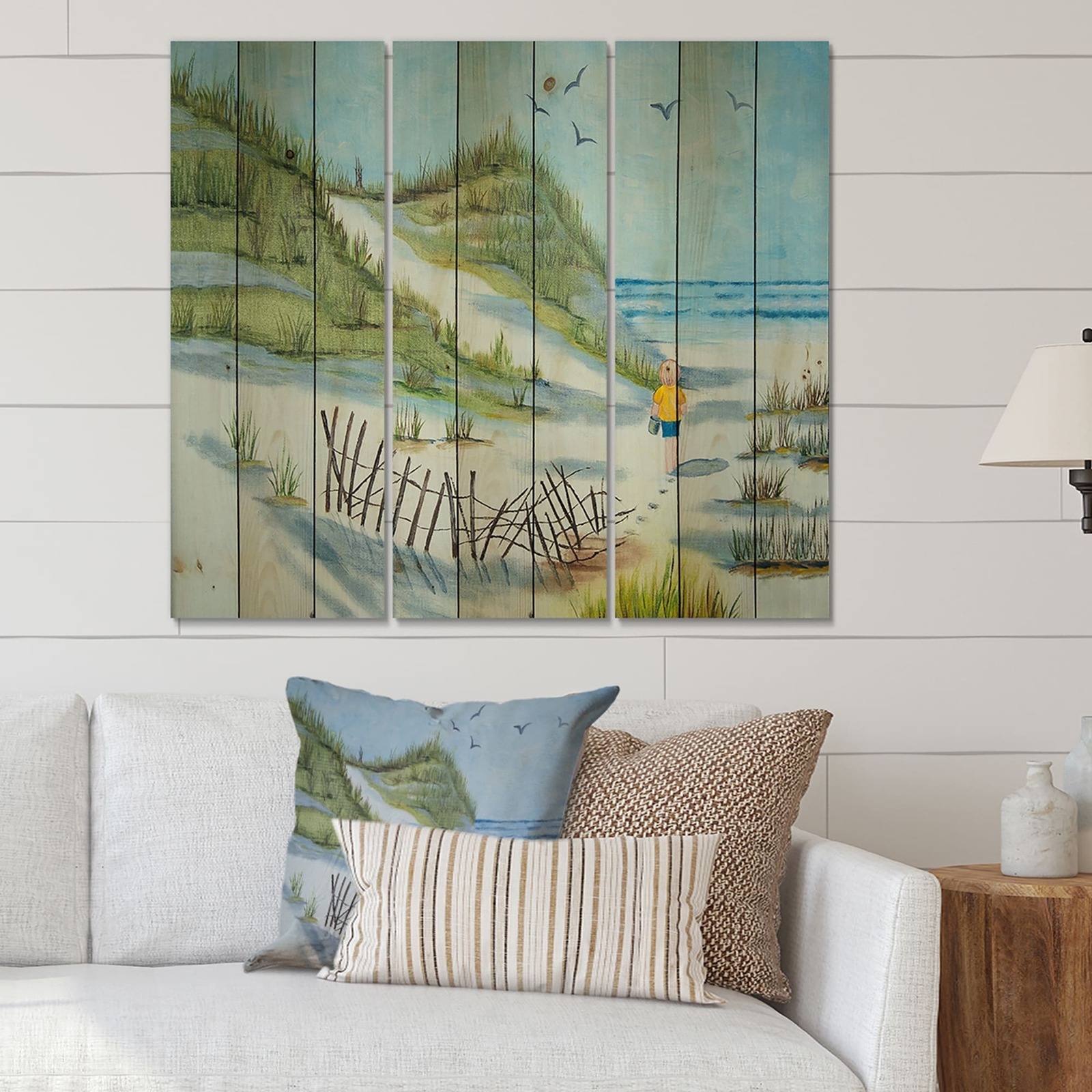 Designart 'Child Walking The Beach' Nautical & Coastal Print