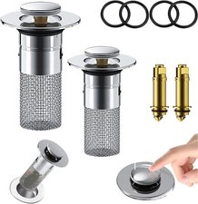 Bathroom Sink Drain Strainer Stainless Steel Drain Filter Pop Up Drain Stopper
