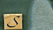 Letter S Capital Initial Monogram Wood Mounted Rubber Stamp
