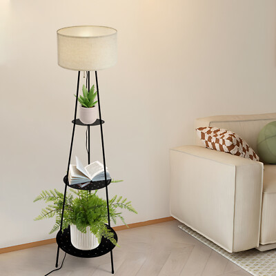 Floor Lamp, Floor Lamp with Shelves, Floor Lamp with 3-Tier Shelves