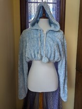 Vintage 90's Y2K Blue Hey Baby Of California Festival Raver Dancer Hoodie Small