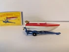 Matchbox Lesney w/ style "D" Box Trailer with Sports Boat #48B original 1961