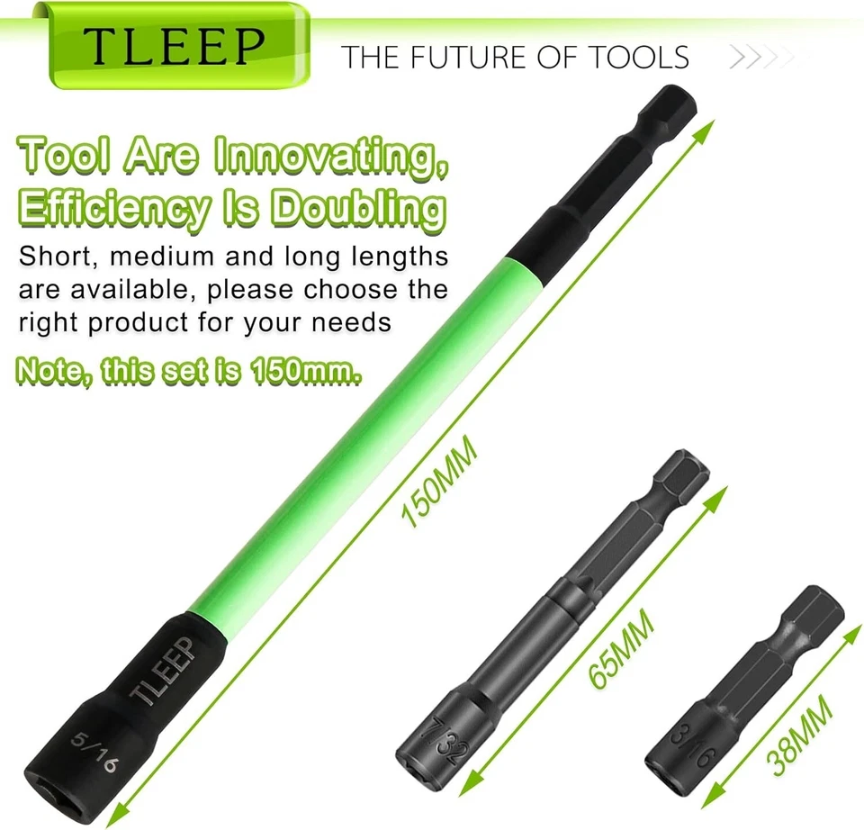 5-Piece Magnetic Nut Driver Set - 150MM Length for Impact Drill Efficiency - Image 4 of 4