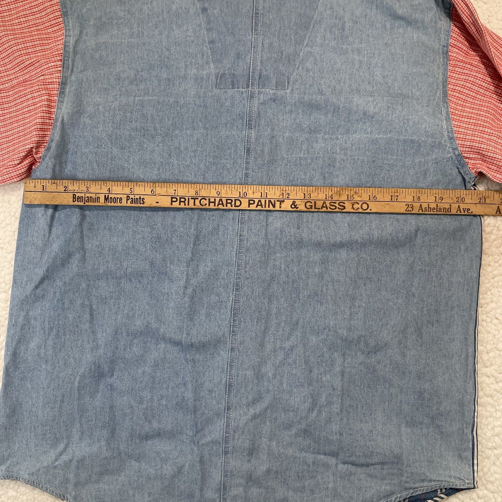 Vintage Gitano Patchwork Plaid Denim Button Shirt… - image 6