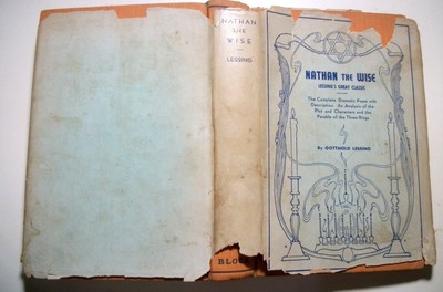 Nathan The Wise, by Gotthold Lessing.  1917 printing in dust jacket.