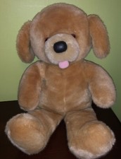 FUN FARM 1986 STUFFED PLUSH GOLDEN BROWN PUPPY DOG DAKIN 11" 17"