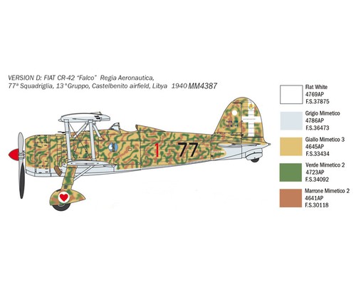 Italeri 2801 Fiat CR.42 Falco 1:48 modellismo - Imagen 9 de 12