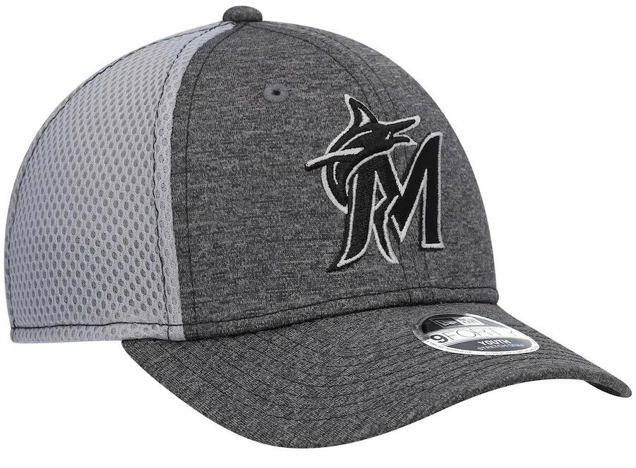 Boné Snapback Ajustável Miami Marlins New Era Youth Neo 9Forty Cinza - Imagem 3 de 4
