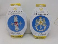 Pair of CCA Ornament Kits - Pearl Snowmen 28473  Pearl Angel 28472 - NIP