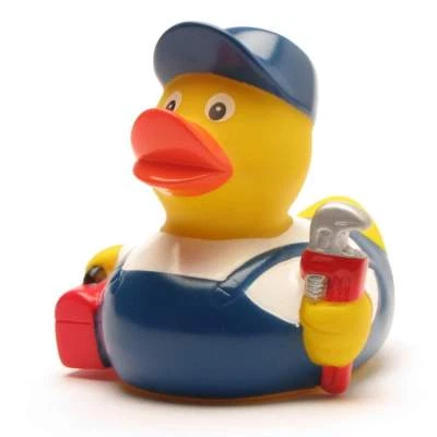 DUCKSHOP Klempner Ente Badeente-Gummiente-Quietscheente-Quietscheentchen-Plastikente