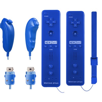 Wii &  Wii U Motion Plus Wii Remote with Wii Nunchuk Set Controller for Console