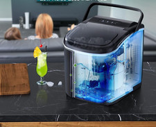 Countertop Ice Maker 9 Bullet Ice 26.5lbs/24Hrs with Ice Scoop, and Basket