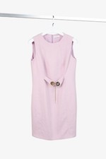 Versace Lilac Knit-Ponte Embellished-Waist Sleeveless Dress, Size L