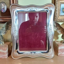 Grande Cornice Portafoto in Argento 925 anni 90 x foto cm 18x24 - Stile floreale