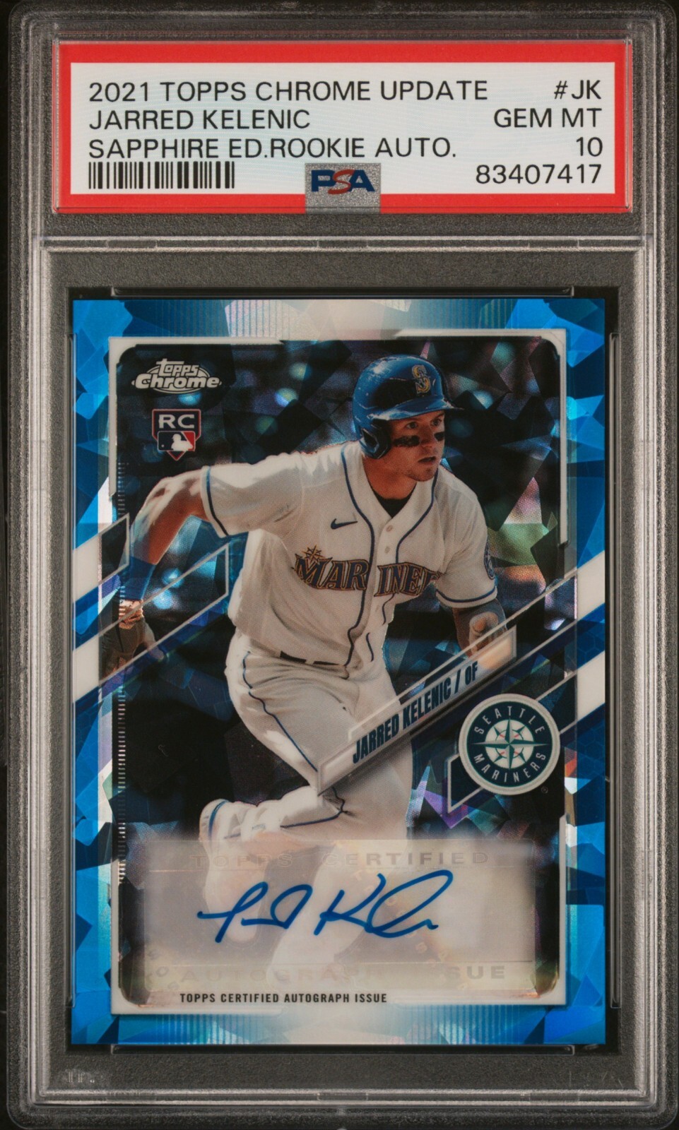 2021 Topps Chrome Update Sapphire Ed. - Rookie Autographs Jarred Kelenic PSA 10