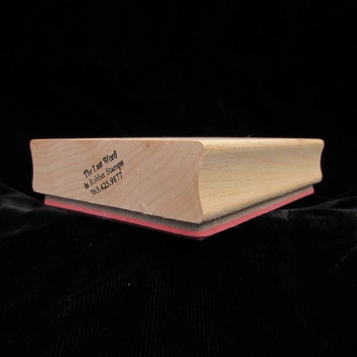 Large Solid Rectangle Background Reverse Image Block Last Word Rubber Stamp - Picture 4 of 4