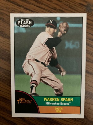 2010 Topps Heritage Flashback Insert  #BF2 Warren Spahn Milwaukee Braves NrMt