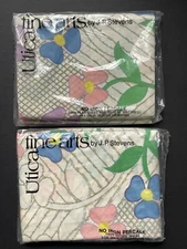 NEW 1 TWIN FLAT 1 FITTED SHEET Vintage Utica JESSICA’S QUILT Floral RETRO FLOWER