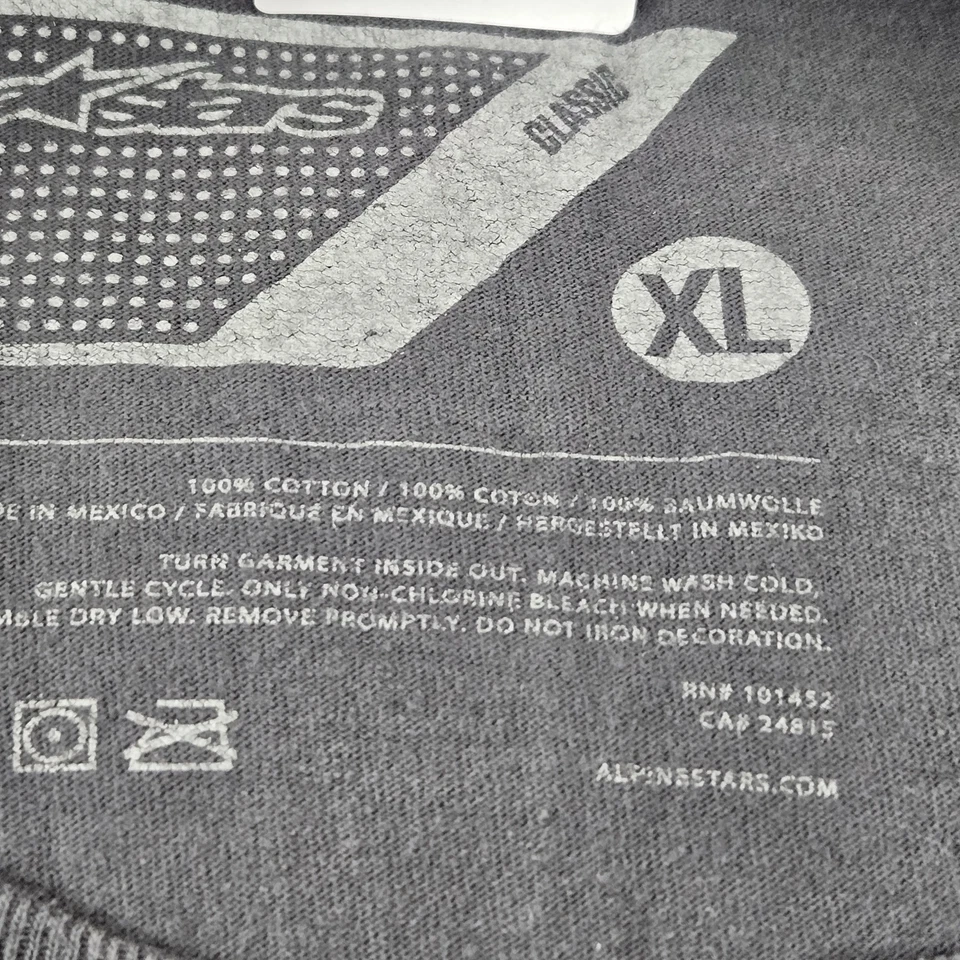 Camisa Alpinestars Hombre XL Gris Y2K Estampado Gráfico Formas Abstractas Manga Corta Foto 3 de 4