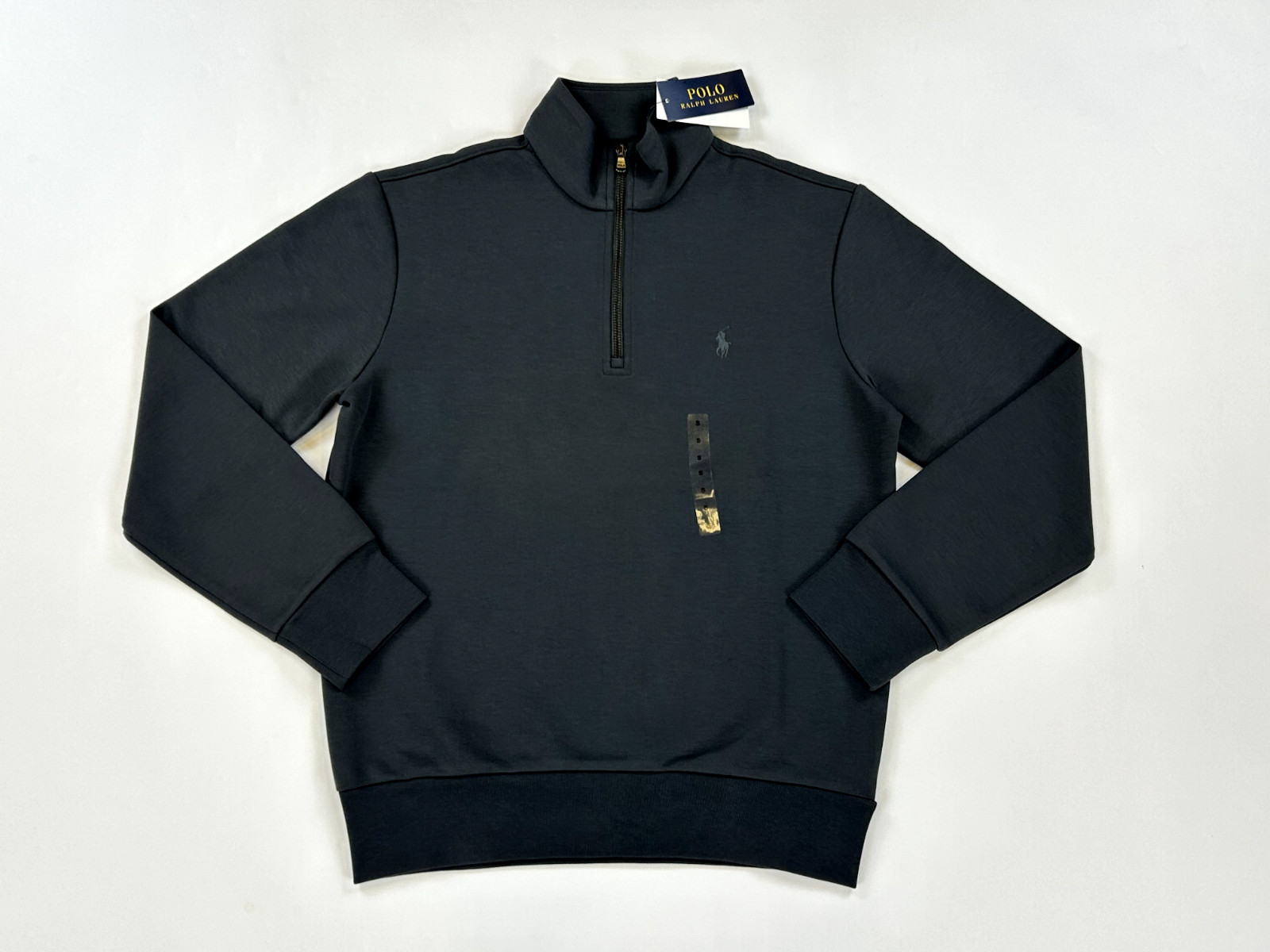 Поло Ralph Lauren с длинным рукавом и застежкой на молнию 1/2 - Серый (Grey) - Размер: Маленький